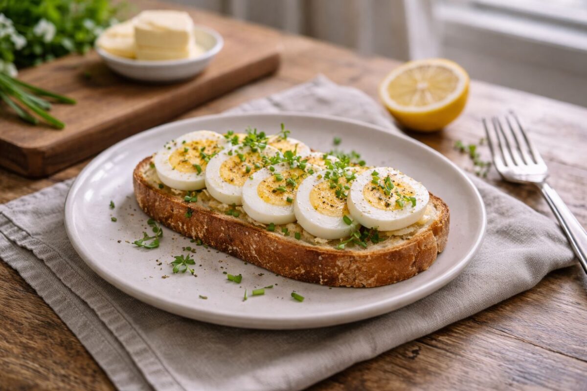 Äggmacka med gräslök och citron