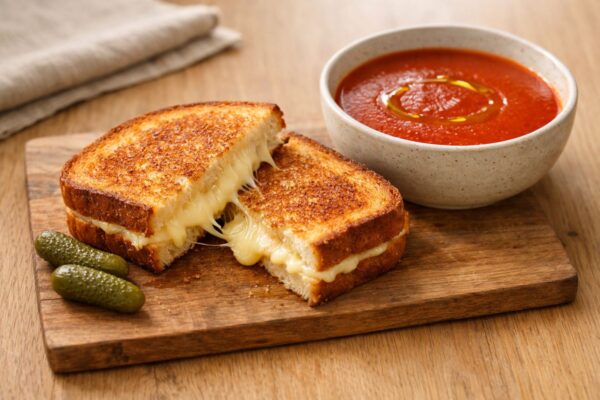 Preachers grillad ost med tomatsoppa