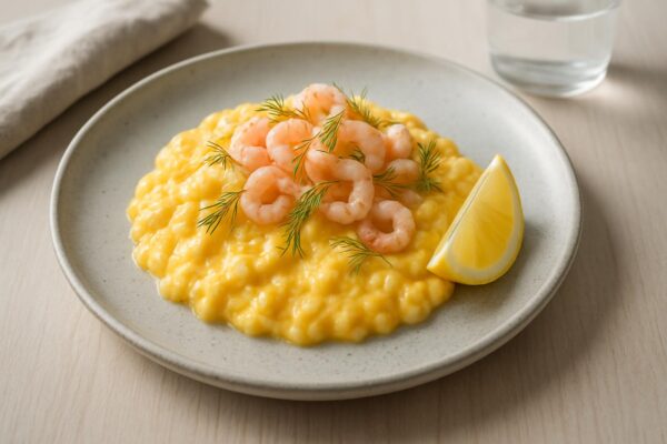 Äggröra med räkor