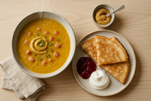 Ärtsoppa med pannkakor