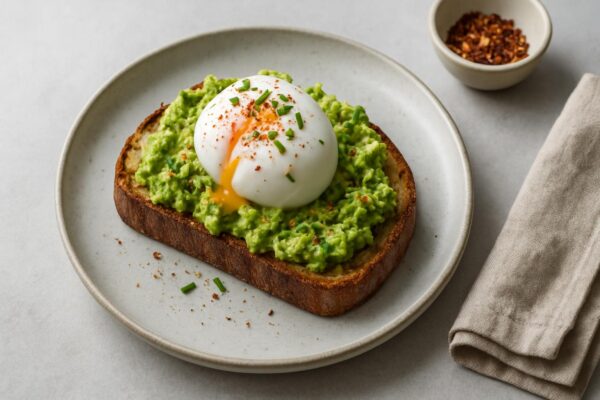 Avokadotoast med pocherat ägg