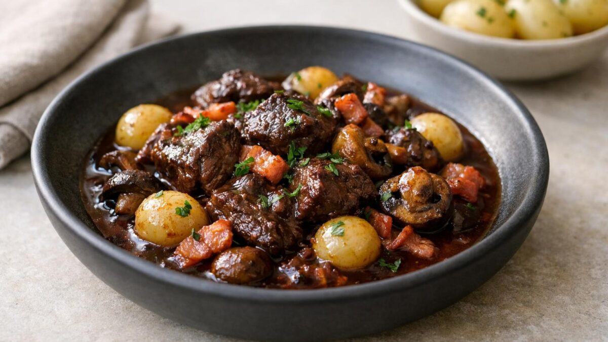 Boeuf bourguignon den perfekta långkoket som värmer hela familjen