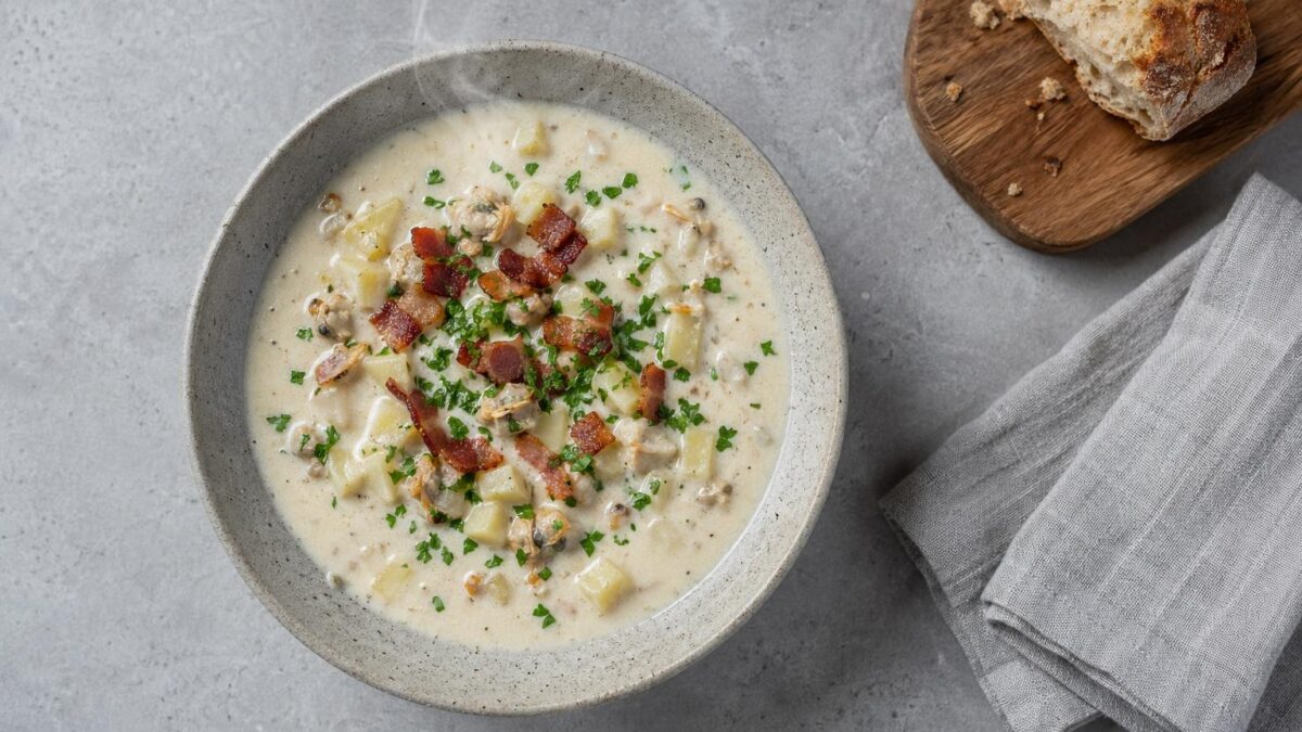 Clam chowder – krämig musselsoppa en perfekt lunch för lata sommardagar