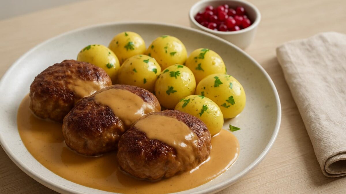 Färsbiffar med potatis och sås den perfekta vardagsmaten för hela familjen och gästerna.