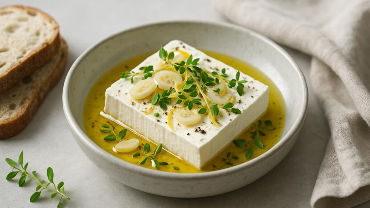 Fetaost i olivolja med örter – krämig, fräsch meze för gemenskap och njutning