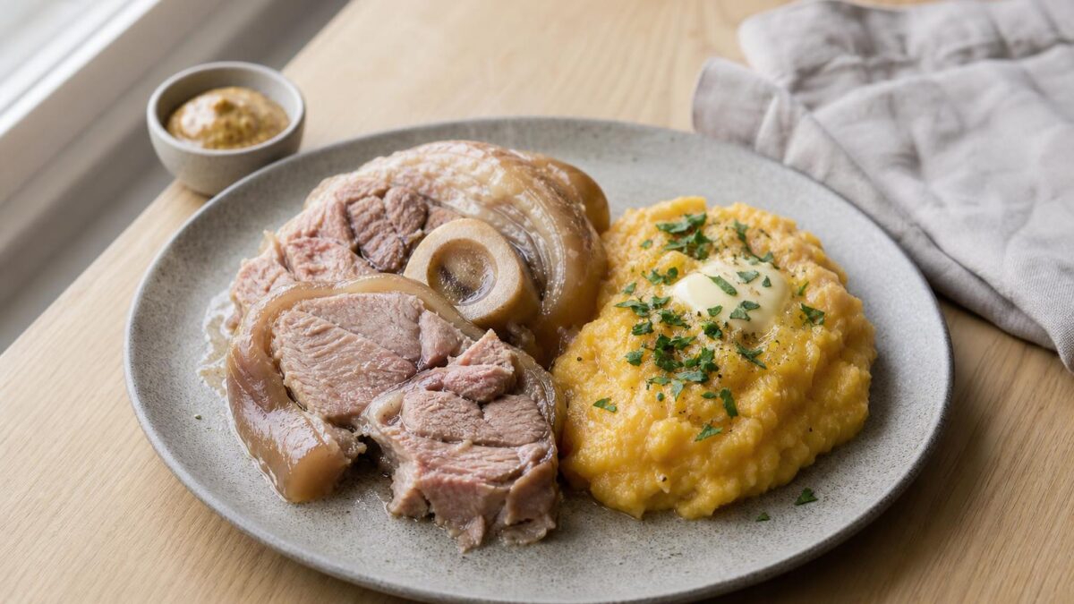 Fläsklägg med rotmos - en perfekt helgmiddag för alla.
