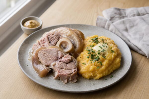 Fläsklägg med rotmos