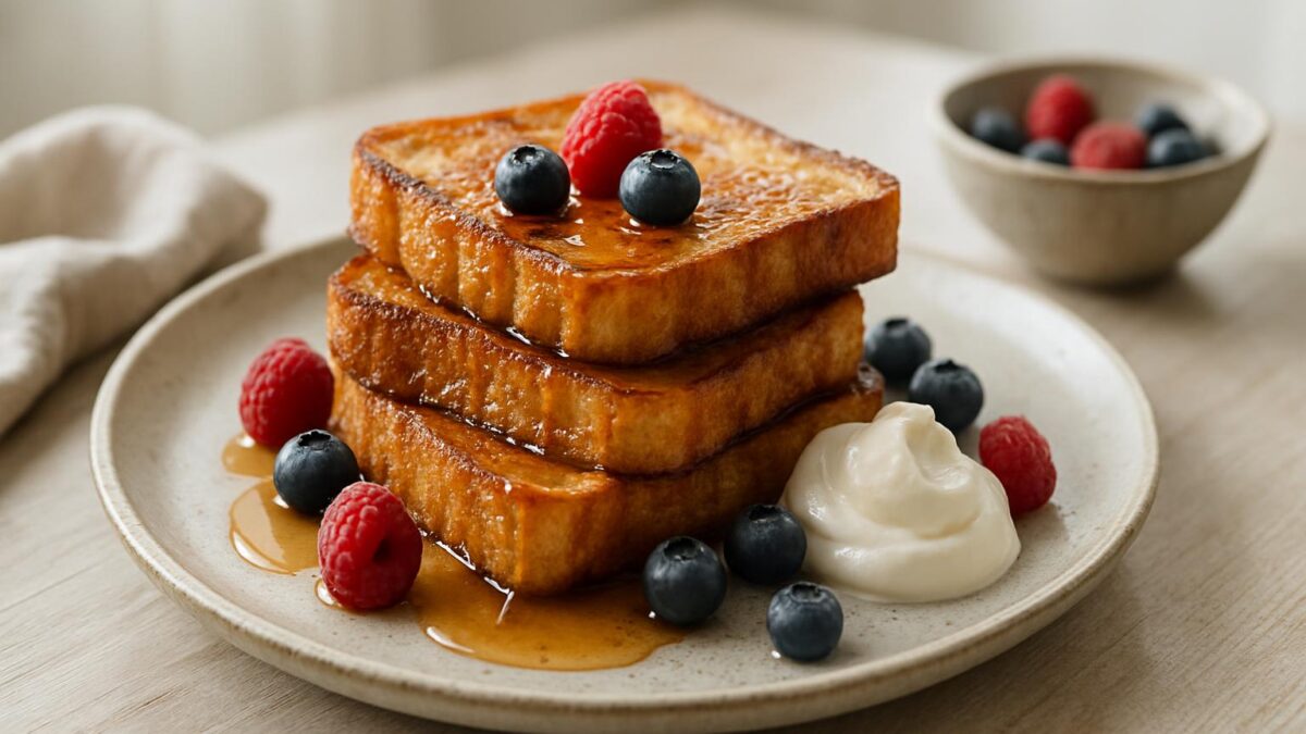 French toast (fattiga riddare) en perfekt brunch för lata sommarhelger och njutning.