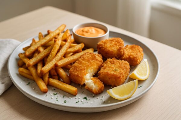 Friterad halloumi med pommes