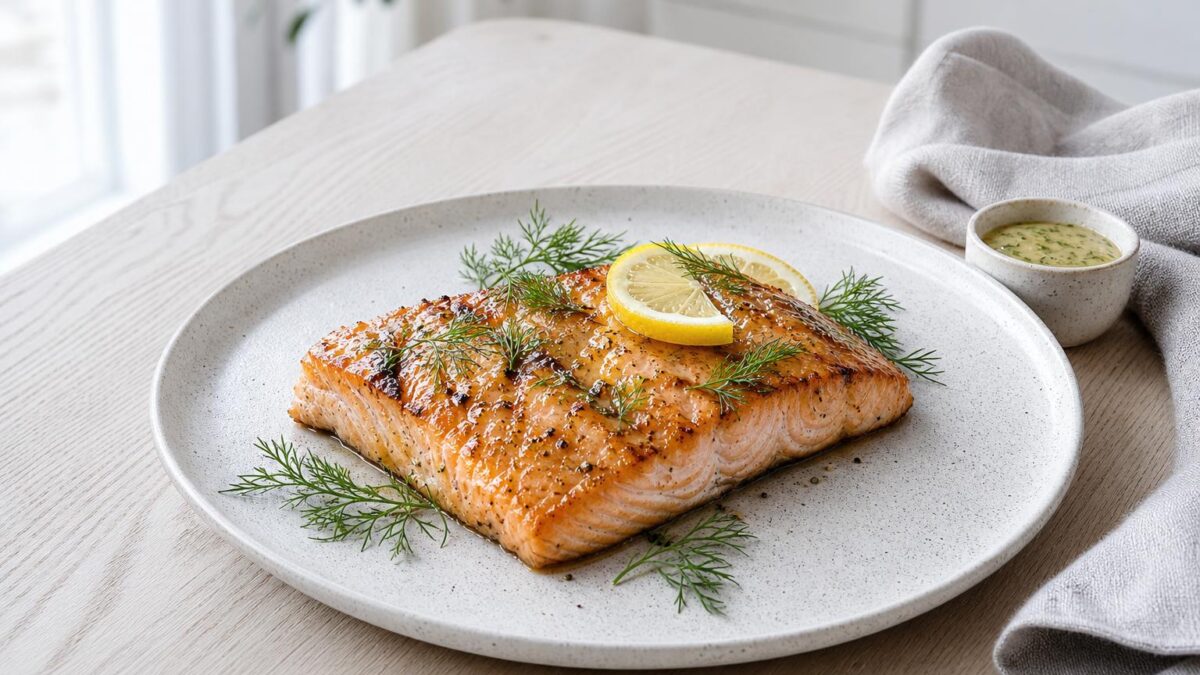 Grillad lax med citron, den perfekta lunchen för lata sommardagar hemma hos dig.