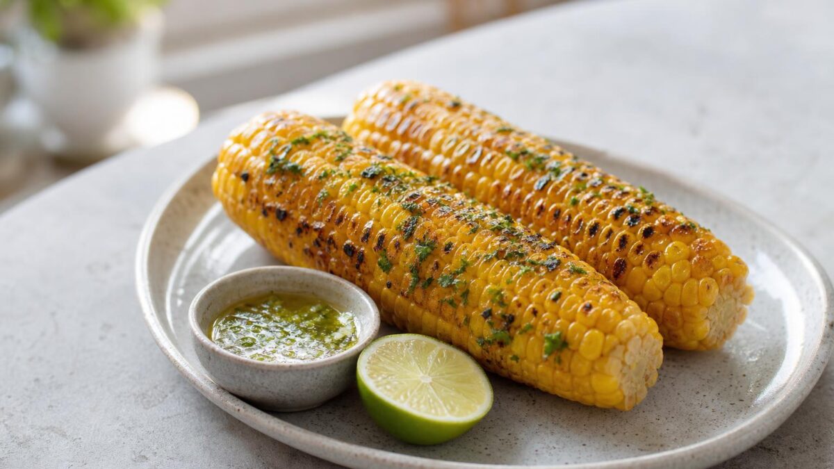Grillad majskolv med smör, sommarens enkla lyx vid grillen.