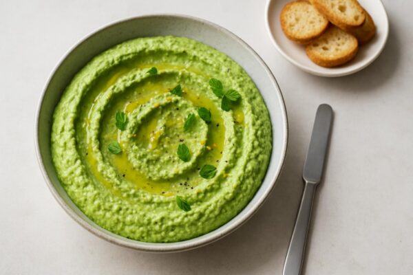 Grön ärtröra med mynta