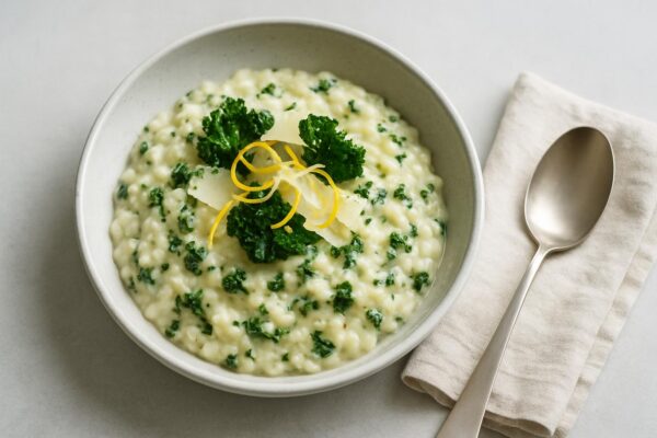 Grönkålsrisotto med parmesan och citron