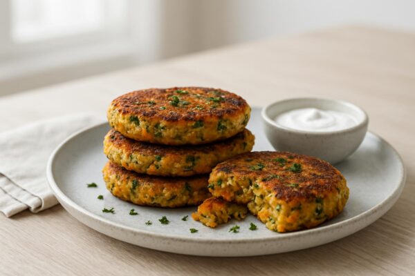 Grönsaksbiffar med yoghurtsås