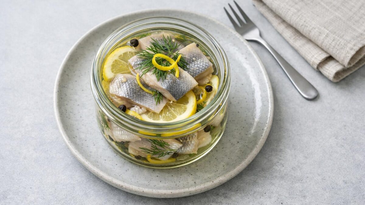 Inlagd sill med citron och dill - den perfekta lunchen för lata sommardagar