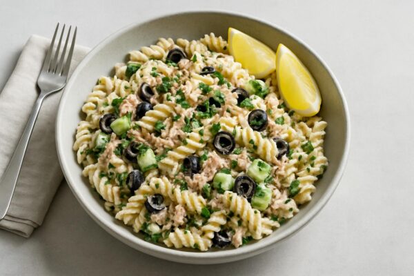 Kall pastasallad med tonfisk