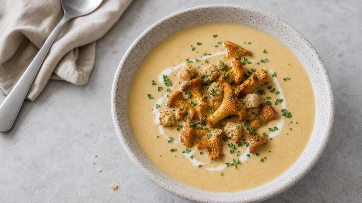 Kantarellsoppa ger dig varm och omfamnande höstlunch hemma, alltid mysig att njuta tillsammans.