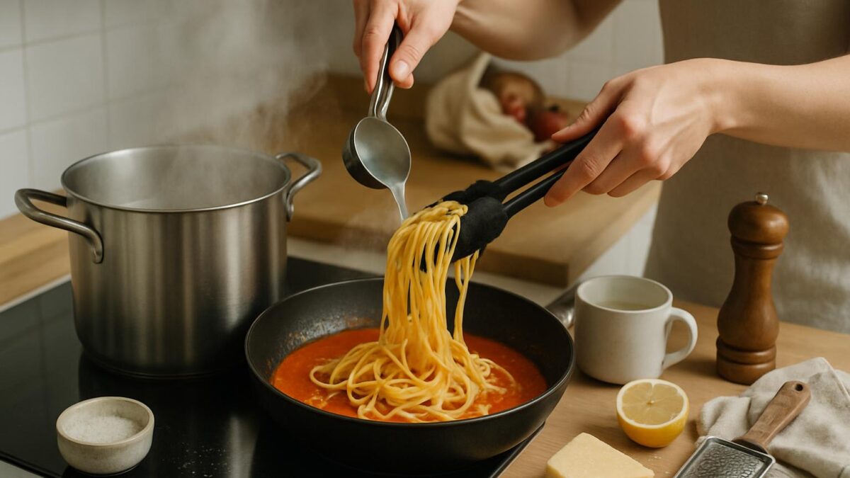 Koka pasta perfekt: vatten, salt, al dente & såsfäste