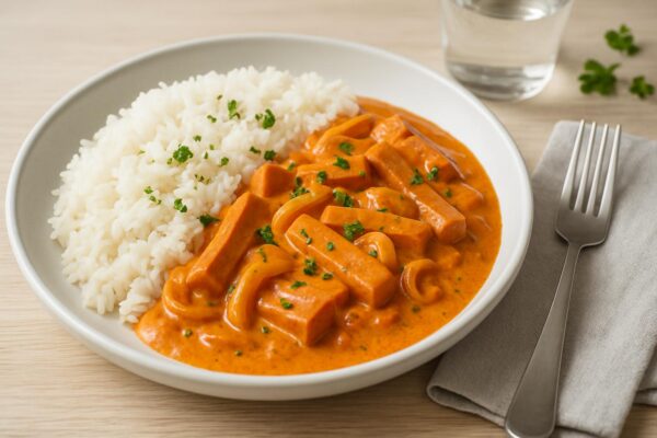 Korvstroganoff och ris