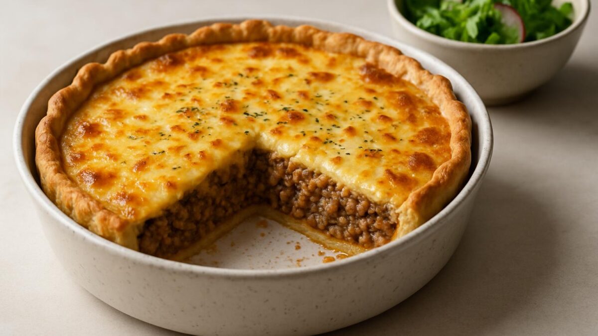 Köttfärspaj med osttäcke – perfekt vardagslyx för hela familjen.