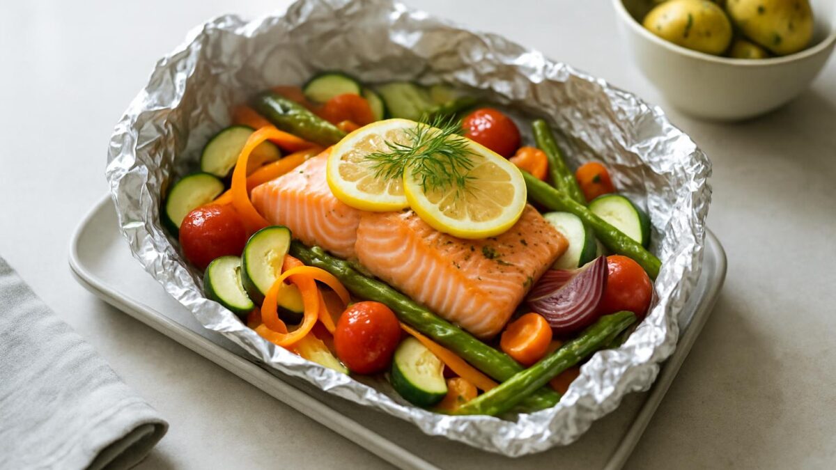 Lax i folie med grönsaker – en färgglad vardagsmiddag som känns lätt och njutbar