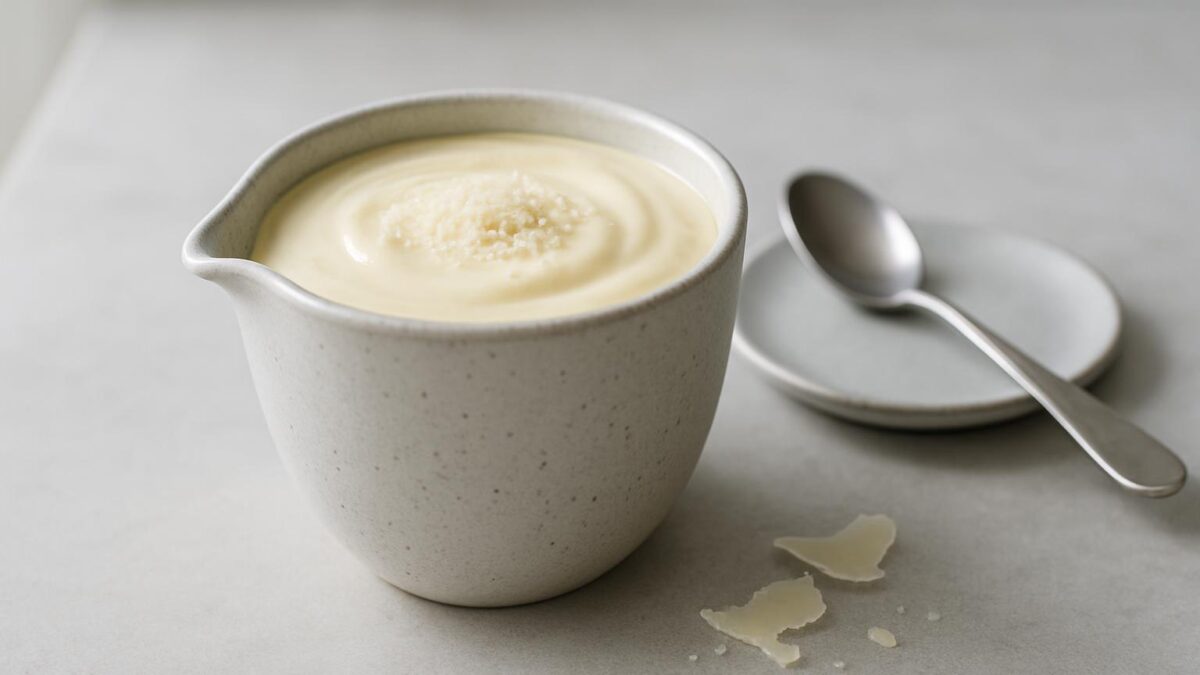 Parmesan- och vitvinssås krämig dröm som gör varje måltid harmonisk och enkel att njuta.