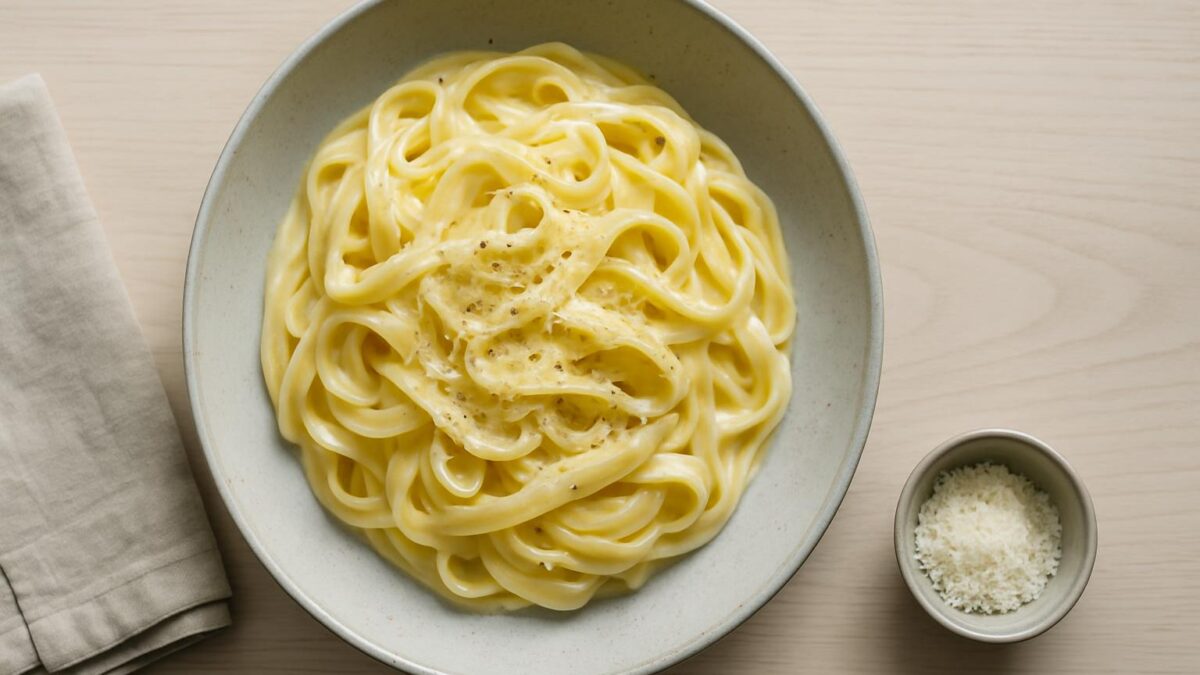 Pasta alfredo den perfekta vardagslyxen för lata middagar.