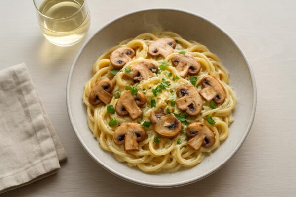 Pasta med champinjoner