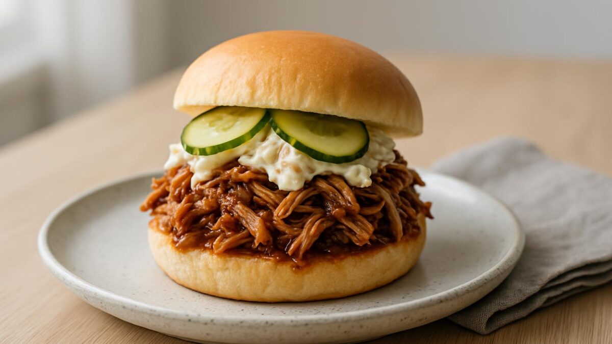 Pulled pork – långkokt fläskkarré, en saftig måltid som värmer hjärtat och själen.