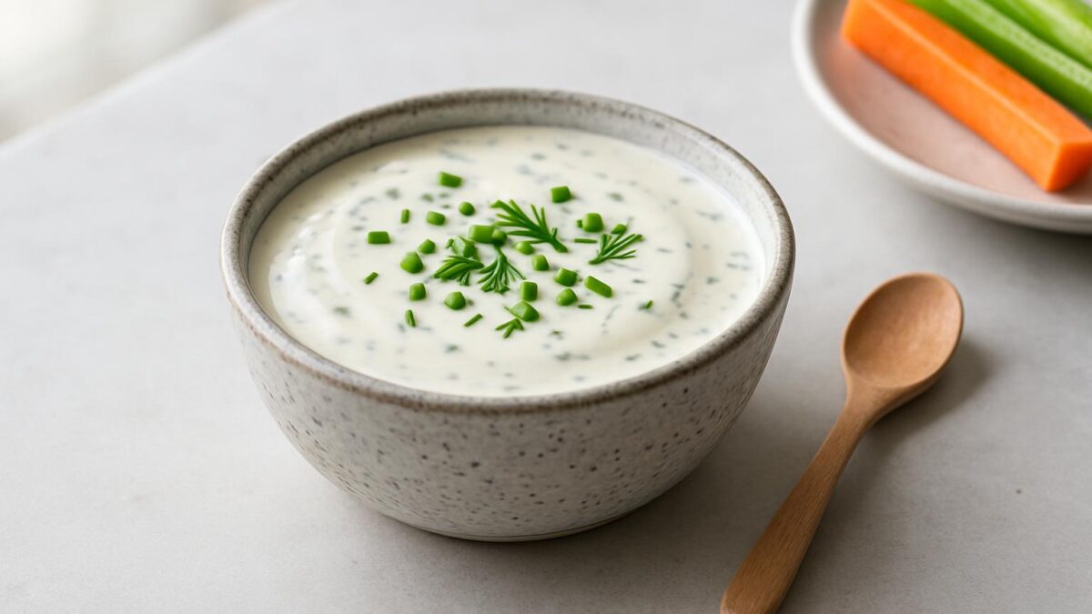 Ranchdressing den krämiga färska följeslagaren till sallad, dip och grillat, njut hemma varje dag
