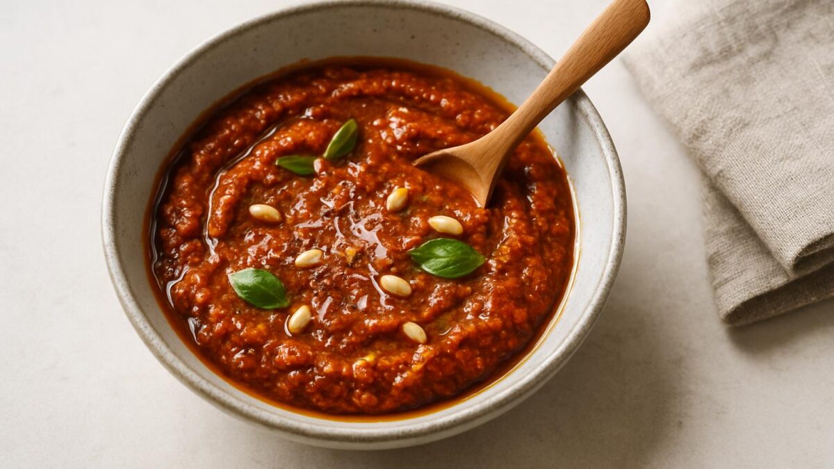 Röd pestosås – den perfekta såsen för snabba, färska måltider.