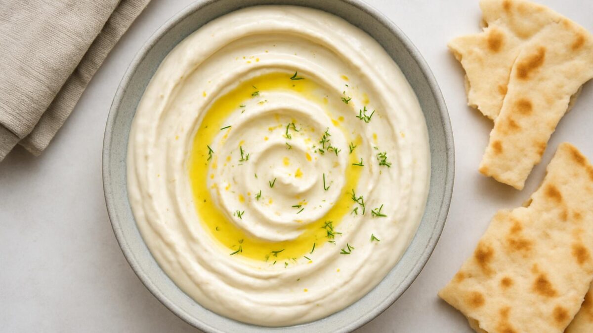 Rostad vitlöksröra med yoghurt den perfekta dippen för grillkvällar.