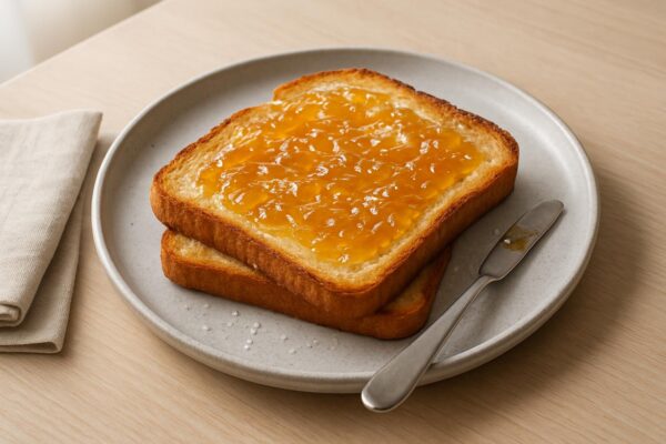 Rostat bröd med marmelad