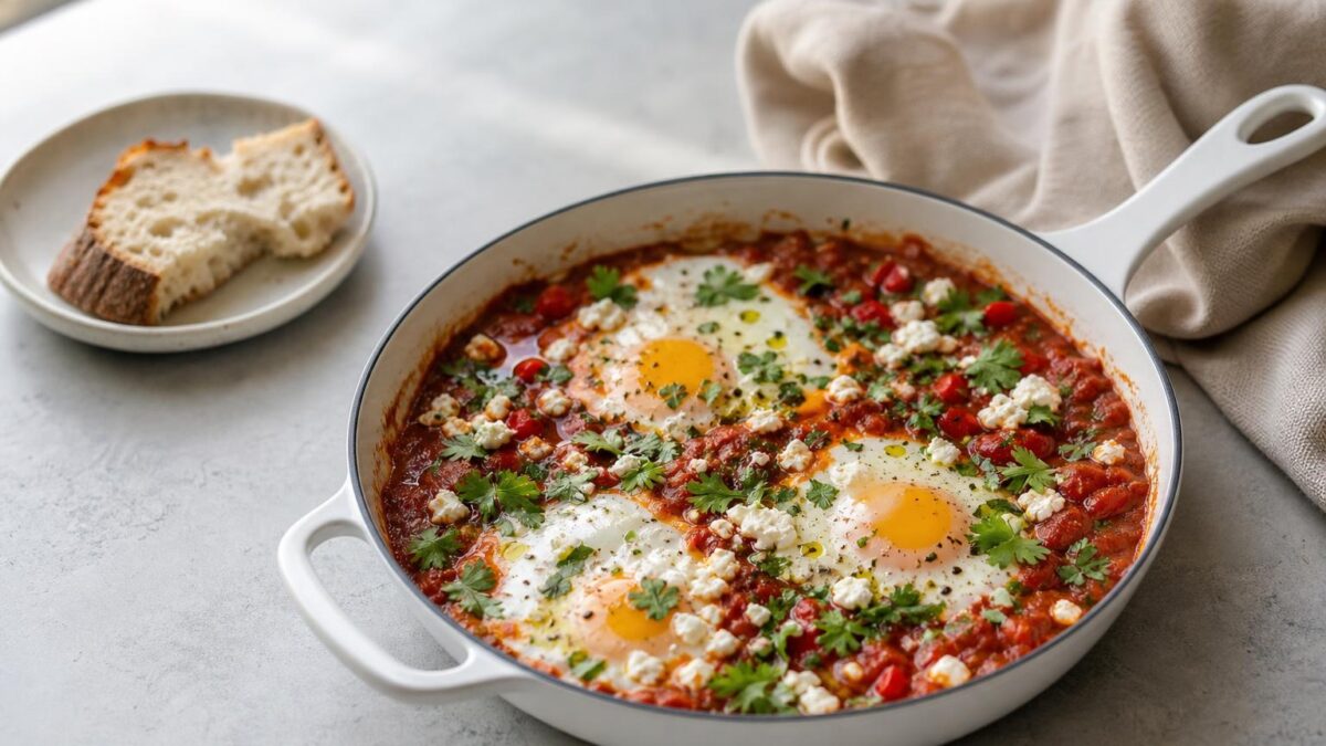 Shakshuka blir den perfekta lunchen för lata sommardagar.