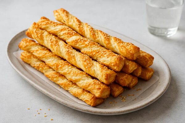 Smördegspinnar med parmesan och sesam