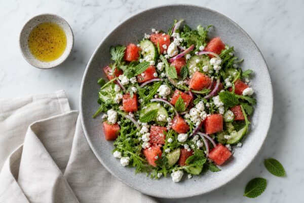 Sommarsallad med melon och fetaost