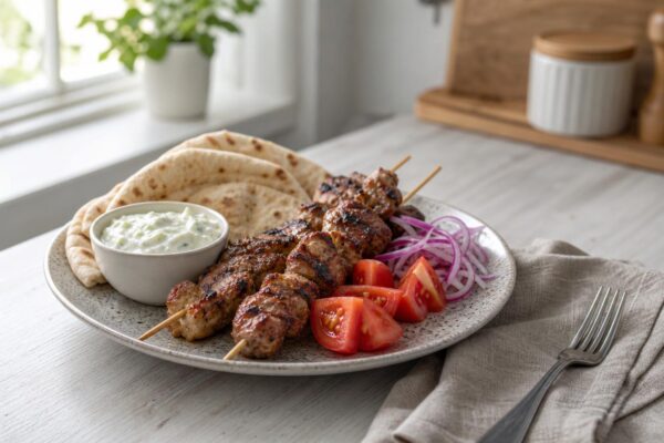 Souvlaki – grekiska grillspett med tzatziki