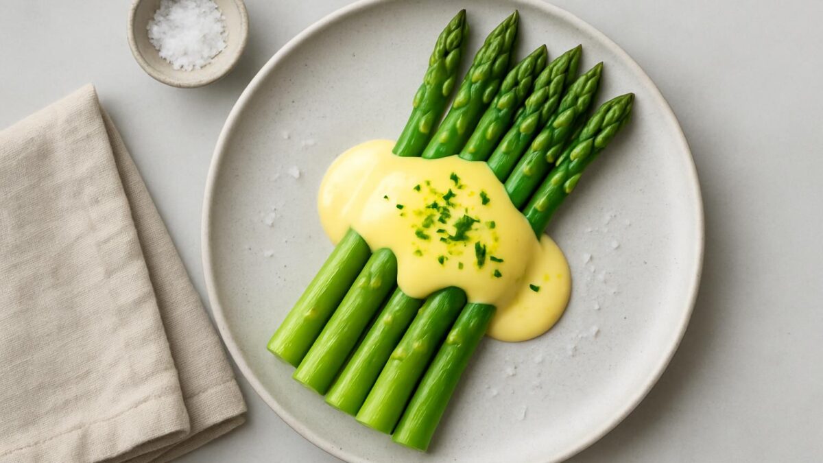 Sparris med hollandaisesås en lyxig förrätt som förför sinnet med krämig friskhet