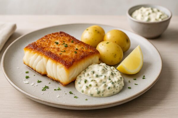 Stekt torsk med remouladsås