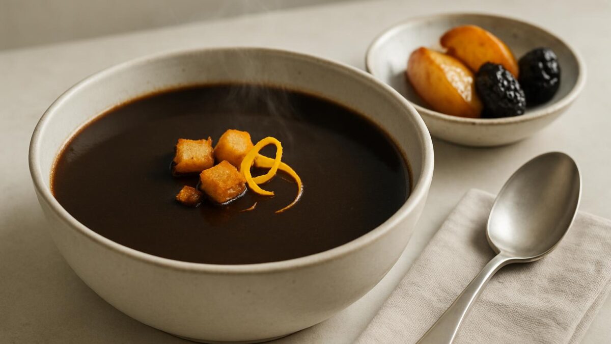 Svartsoppa (klassisk till Mårtensafton) värmer höstkvällen med tradition och gemenskap.