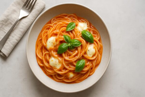 Tomatpasta med mozzarella