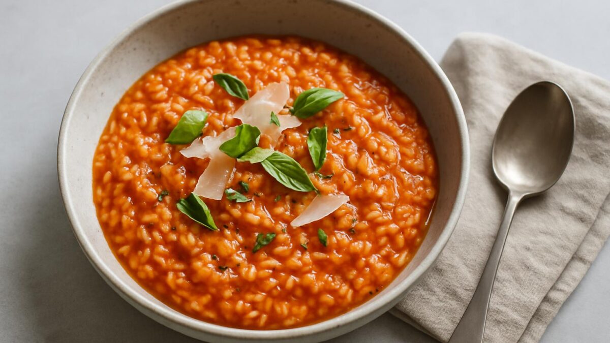 Tomatrisotto den krämiga vardagslyxen som gör middagen till en fest för hela familjen.