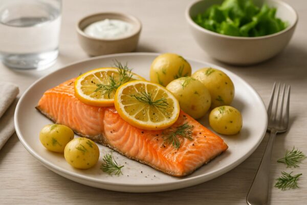 Ugnsbakad lax med citron och dill