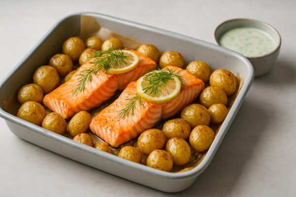 Ugnsbakad lax med potatis