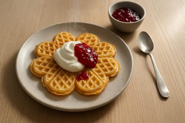 Våfflor med sylt och grädde