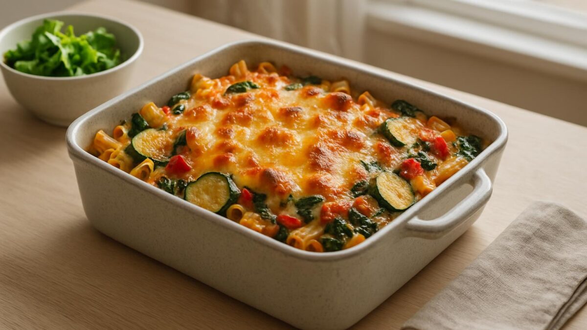 Vegetarisk pastagratäng den perfekta vardagsmiddagen för hela familjen