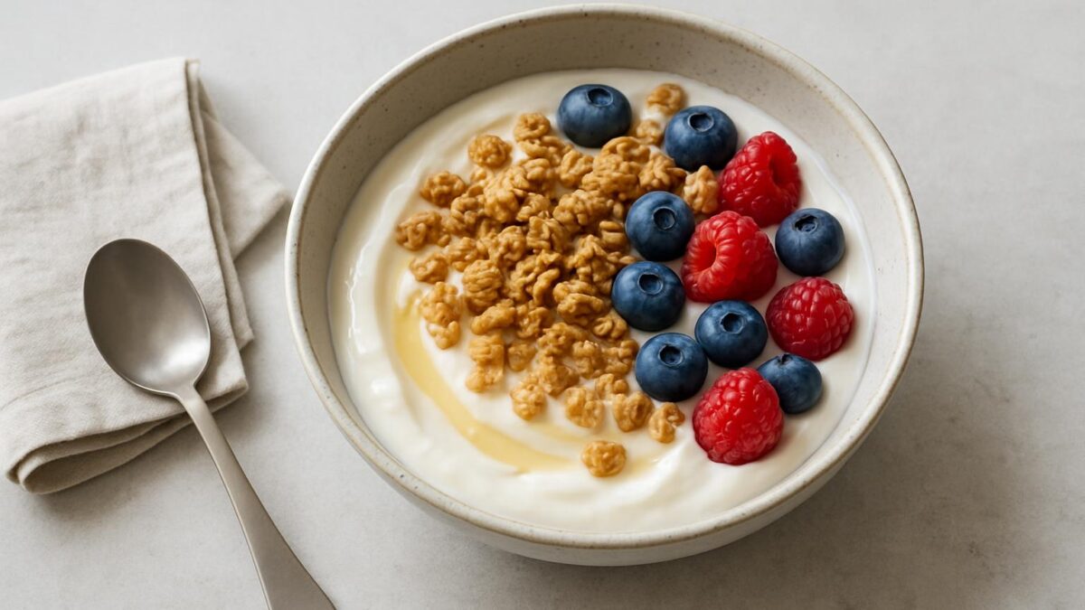 Yoghurt med granola en snabbstart som gör dagen ljus